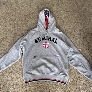 Gray Admiral Hoodie with Red Accents